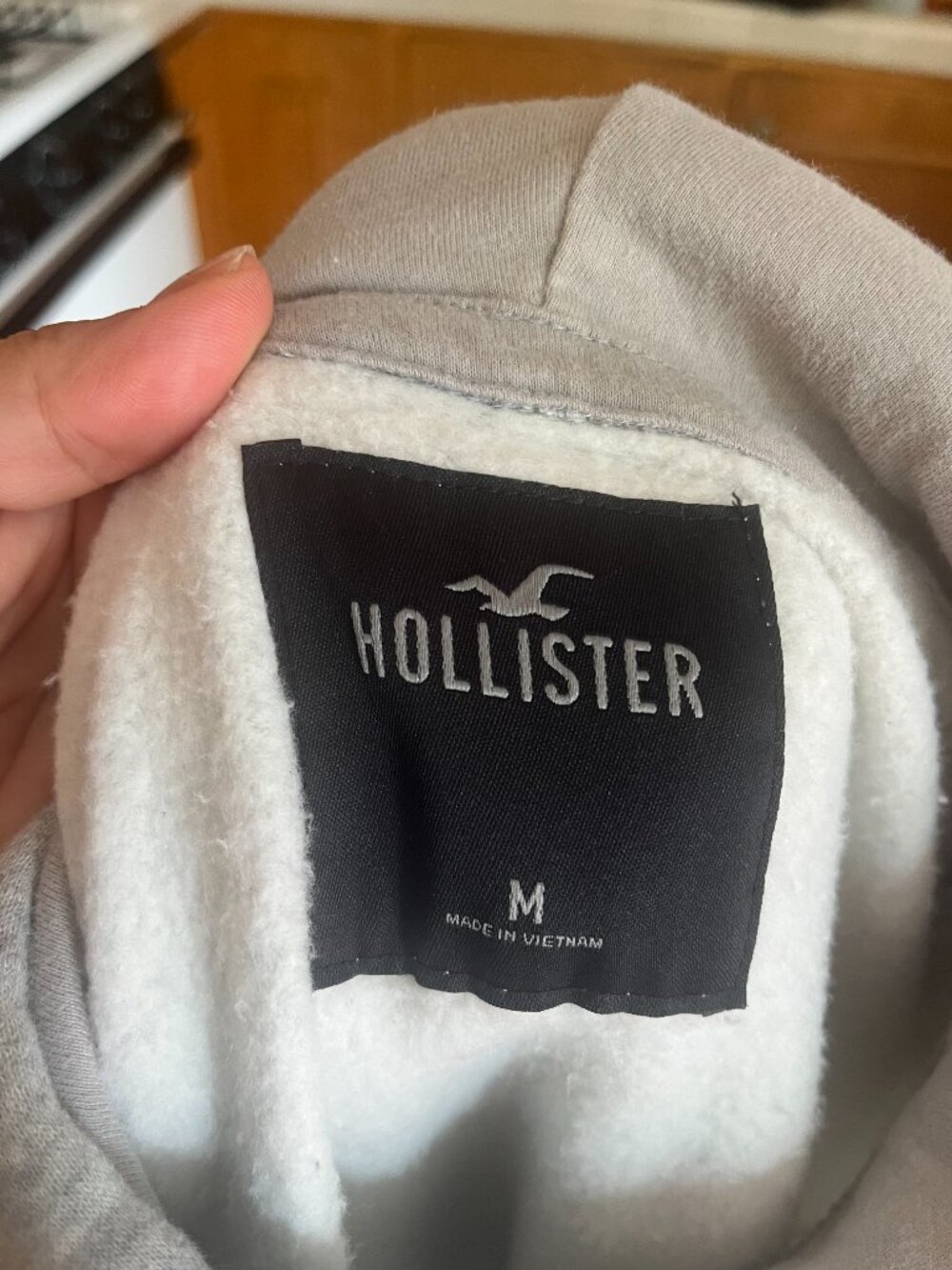 Hollister Men’s (unisex) Pullover Fleece Hoodie Logo Sz M Heather Grey - Picture 7 of 8